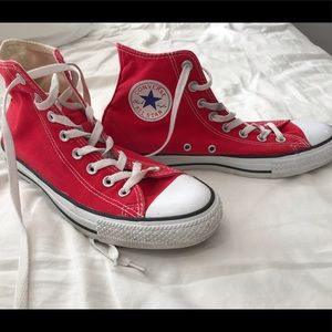 Hightop Converse- Red- 10.5 Women’s